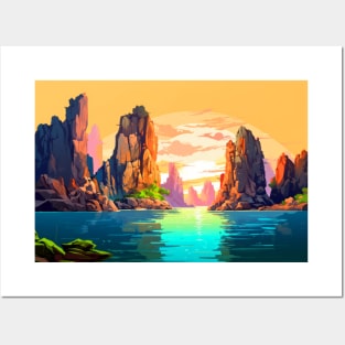 Scenery Natural Sunset Landscape Nature Posters and Art